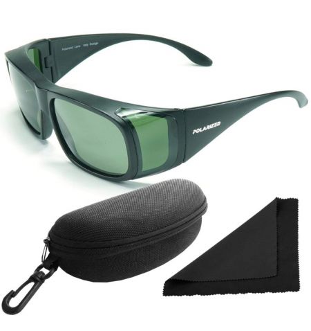 Brýle sluneční Polarized 202 - obroučky černé / skla tmavá / polarizační / pouzdro a utěrka / přes dioptrické brýle | Filson ...