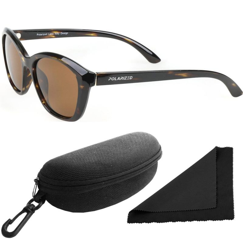 Brýle sluneční Polarized 206 - obroučky hnědá kamufláž / skla hnědá / polarizační skla / pouzdro a utěrka
