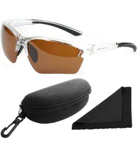 Brýle sluneční Polarized 251 - obroučky průhledné-černé / skla hnědá / polarizační skla / pouzdro a utěrka | Filson Store