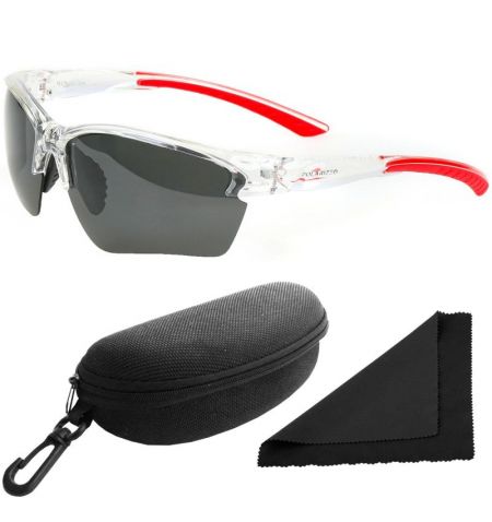 Brýle sluneční Polarized 251 - obroučky průhledné-červené / skla tmavá / polarizační skla / pouzdro a utěrka | Filson Store