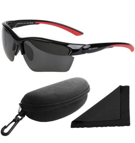 Brýle sluneční Polarized 251 - obroučky červené-černé / skla tmavá / polarizační skla / pouzdro a utěrka | Filson Store