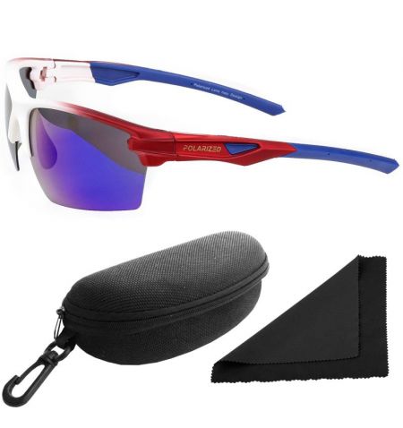 Brýle sluneční Polarized 255 - obroučky bílé / skla modrá zrcadlová / polarizační skla / pouzdro a utěrka | Filson Store