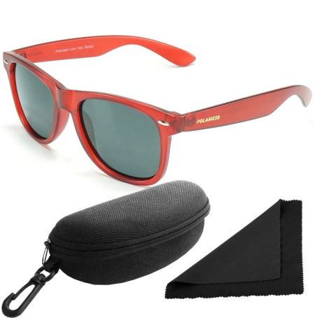 Brýle sluneční Polarized 257 - obroučky červené / skla tmavá / polarizační skla / pouzdro a utěrka | Filson Store