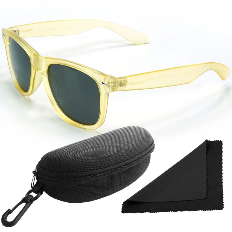 Brýle sluneční Polarized 257 - obroučky zlaté / skla tmavá / polarizační skla / pouzdro a utěrka