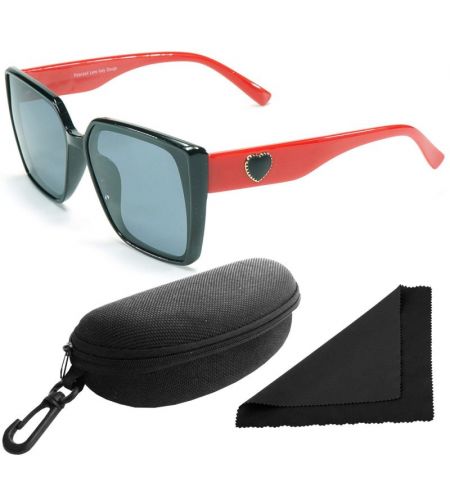 Brýle sluneční Polarized 268 - obroučky černé-červené / skla tmavá / polarizační skla / pouzdro a utěrka | Filson Store