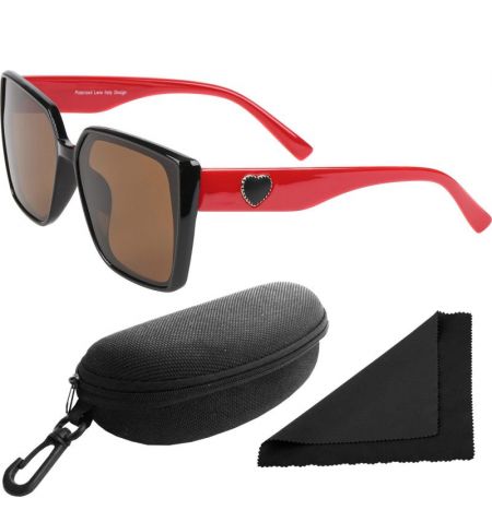 Brýle sluneční Polarized 268 - obroučky černé-červené / skla hnědá / polarizační skla / pouzdro a utěrka | Filson Store
