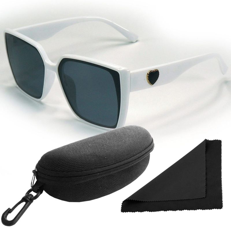 Brýle sluneční Polarized 268 - obroučky bílé / skla tmavá / polarizační skla / pouzdro a utěrka