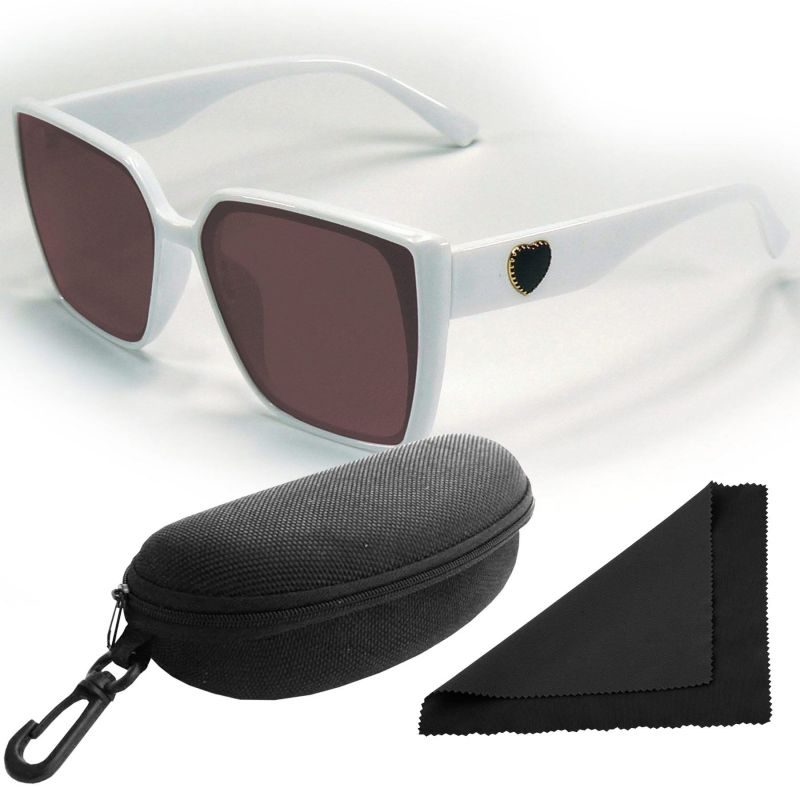 Brýle sluneční Polarized 268 - obroučky bílé / skla hnědá / polarizační skla / pouzdro a utěrka