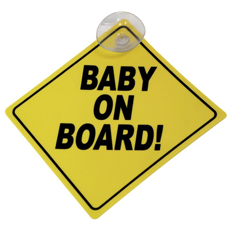 Tabulka / označení vozidla s přísavkou - Baby on Board / Dítě v autě