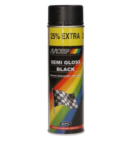 Barva černá pololesklá 500ml - rychleschnoucí akrylový lak pro dřevěné / kovové / hliníkové / skleněné / kamenné povrchy / pl...