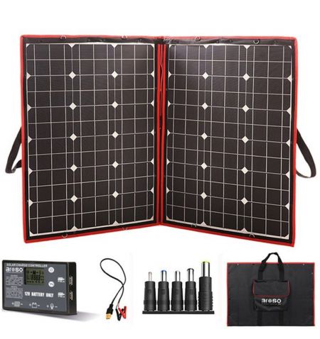 Solární panel rozkládací přenosný s PWM regulátorem 110W 12V/24V 106x73cm - do auta / na kempování | Filson Store