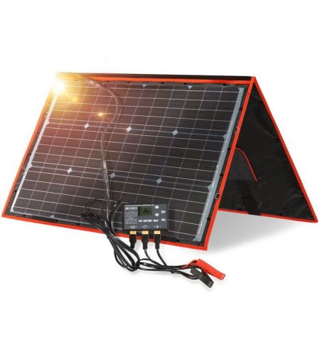 Solární panel rozkládací přenosný s PWM regulátorem 110W 12V/24V 106x73cm - do auta / na kempování | Filson Store