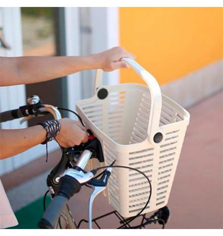 Košík přední na nákup / zavazadla na elektrokolo / jízdní kolo Bellelli Plaza E-Bike - držák na řidítka / nosnost 5kg / stříb...