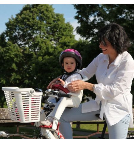 Košík přední na nákup / zavazadla na elektrokolo / jízdní kolo Bellelli Plaza E-Bike - držák na řidítka / nosnost 5kg / bílý ...