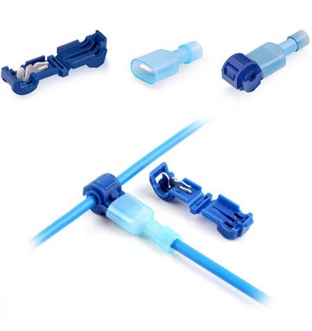 Kabelová odbočka / rychlospojka Typ-T / pro vodiče 0.75-2.5mm2 / 15A - sada 5ks / modrá | Filson Store