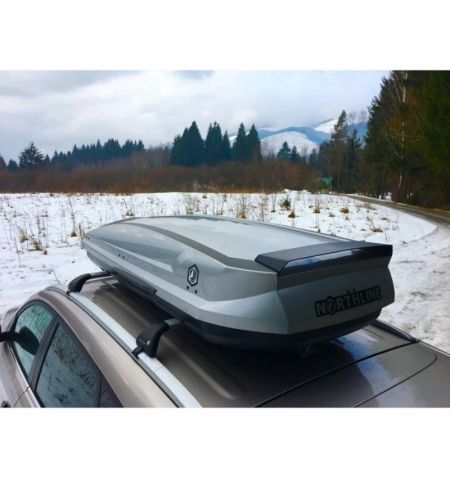 Půjčovna - Střešní box Northline Tirol 420 Silver - objem 420l / oboustranné otevírání / stříbrný lesklý | Filson Store