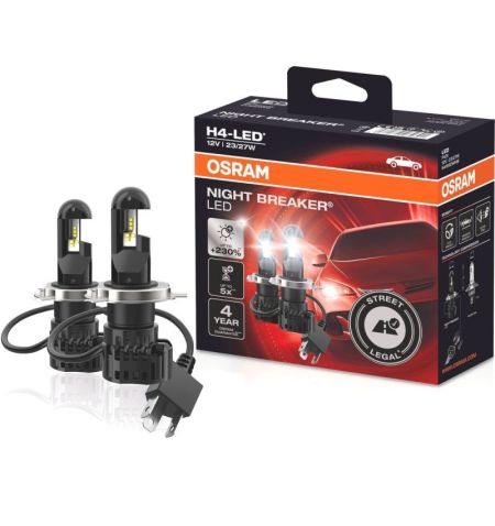 Autožárovky LED diodové Osram Night Breaker H4 12V 23/27W P43t - krabička 2ks / schváleno pro ČR / EU homologace | Filson Store