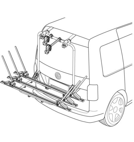 Nosič na 3 jízdní kola / 2 elektrokola na zadní / páté dveře Menabo Shadow Volkswagen T5 - pozinkovaná ocel | Filson Store