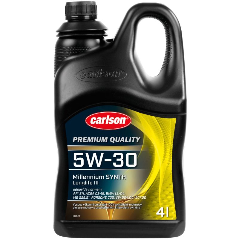 Syntetický motorový olej Carlson Premium 5W-30 Millenium Synth Longlife III 4l