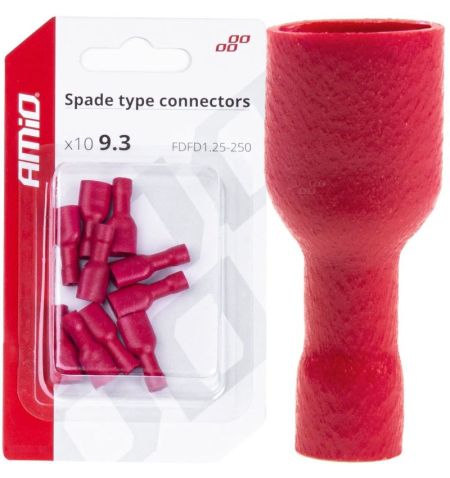 Konektory izolované - samice červená 6.3mm 0.5-1.5mm2 10A / sada 10ks | Filson Store