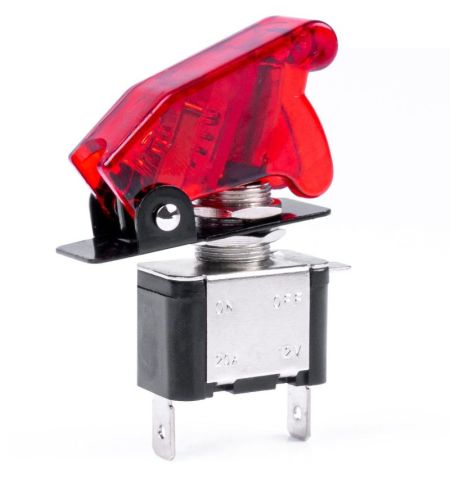 Vypínač / spínač páčkový s červeným podsvícením a jištěním 12/24V 20A | Filson Store