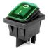 Vypínač / spínač kolébkový obdélníkový se zeleným podsvícením 12/24V 20A / prachotěsný | Filson Store