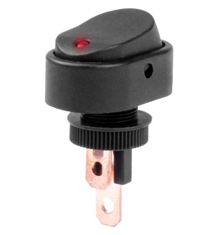Vypínač / spínač kolébkový oválný s červenou LED diodou 12/24V 30A | Filson Store
