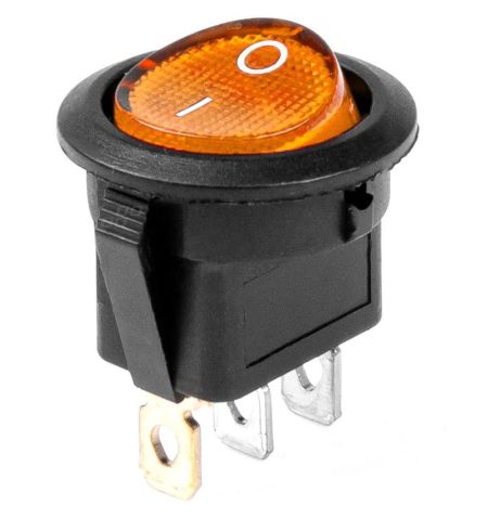 Vypínač / spínač kolébkový kulatý se žlutým podsvícením 12/24V 20A | Filson Store