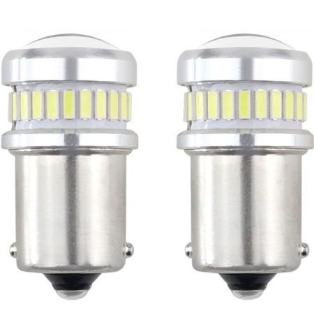 Žárovka LED diodová 12/24V Ba15S P21W bílá 24x LED 3014SMD a 6x LED 3030SMD Canbus - 1ks