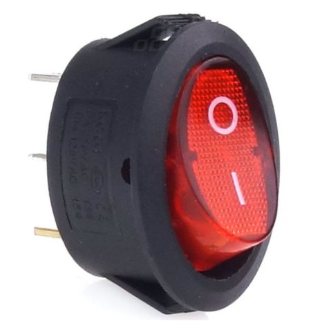 Vypínač / spínač kolébkový oválný s červeným podsvícením 12/24V 10A | Filson Store