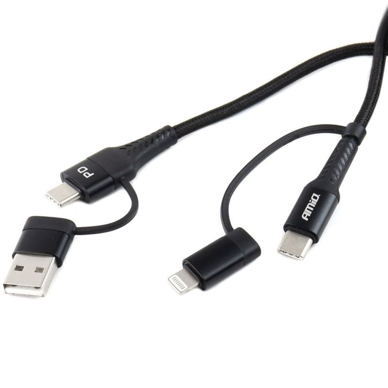 Nabíjecí kabel mobilního telefonu USB-A / USB-C na USB-C / Lightning - délka 1m
