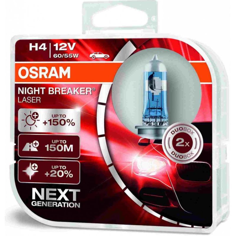 Autožárovky Osram Night Breaker Laser H4 12V 60/55W P43t - plastový box 2ks