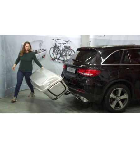 Zadní box / základna / bočnice na nosič na tažné zařízení MFT BackBox Schwarz - objem 300l / uzamykací / lesklý černý | Filso...