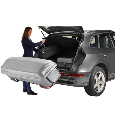Zadní box / základna / bočnice na nosič na tažné zařízení MFT BackBox Schwarz - objem 300l / uzamykací / lesklý černý | Filso...