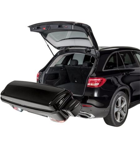 Zadní box / základna / bočnice na nosič na tažné zařízení MFT BackBox Schwarz - objem 300l / uzamykací / lesklý černý | Filso...