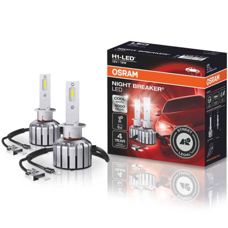 Autožárovky LED diodové Osram Night Breaker H1 12V 16W P14.5s - krabička 2ks / schváleno pro ČR / EU homologace