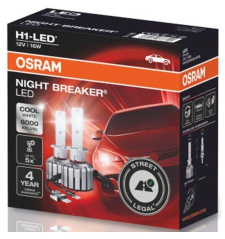 Autožárovky LED diodové Osram Night Breaker H1 12V 16W P14.5s - krabička 2ks / schváleno pro ČR / EU homologace | Filson Store