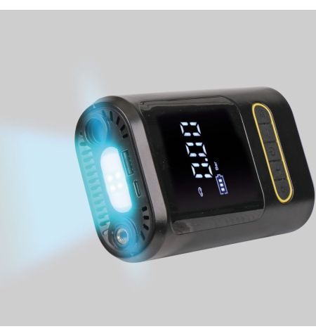 Kompresor vzduchový akumulátorový Li-Ion 4000mAh / 10bar / 150PSI - digitální / automatické vypnutí / LED osvětlení / powerba...