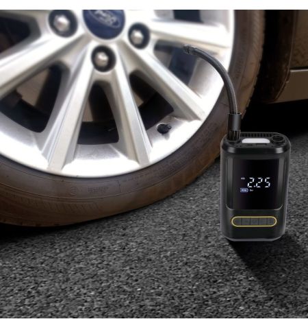 Kompresor vzduchový akumulátorový Li-Ion 4000mAh / 10bar / 150PSI - digitální / automatické vypnutí / LED osvětlení / powerba...