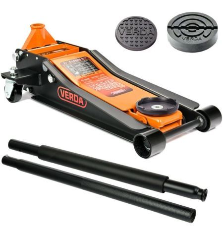 Hever hydraulický - pojízdný 3000kg / nízkoprofilový 73-515mm / dvoupístový / 2x gumová podložka / rukavice | Filson Store