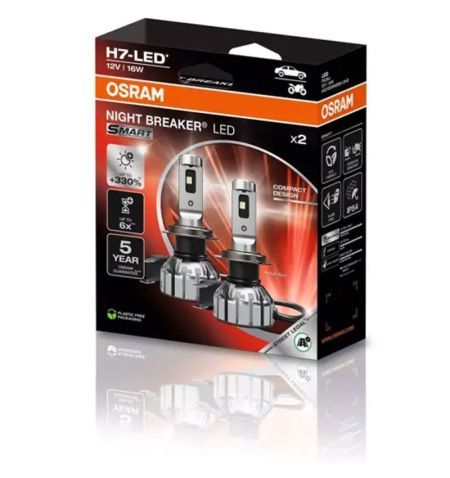 Autožárovky LED diodové Osram Night Breaker Smart H7 12V 16W PX26d - 2ks / schváleno pro ČR / EU homologace / třetí generace ...