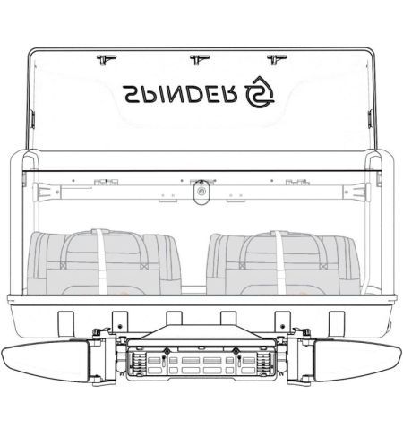 Nosič na tažné zařízení - základna / platforma s boxem 550l na zavazadla Spinder SB3 / BX1 Transport box | Filson Store