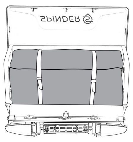 Nosič na tažné zařízení - základna / platforma s boxem 550l na zavazadla Spinder SB3 / BX1 Transport box | Filson Store