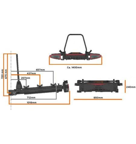 Nosič na tažné zařízení - základna / platforma s boxem 550l na zavazadla Spinder SB3 / BX1 Transport box | Filson Store