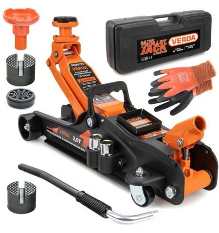 Hever hydraulický - pojízdný 2500kg / nízkoprofilový 86-365mm / 3x gumová podložka / rukavice / kufr / klíč na kola | Filson ...