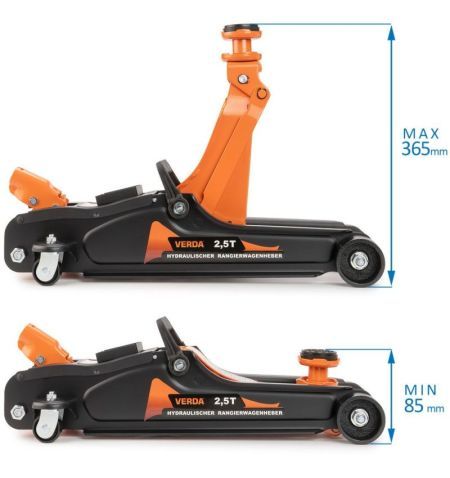 Hever hydraulický - pojízdný 2500kg / nízkoprofilový 86-365mm / 3x gumová podložka / rukavice / kufr / klíč na kola | Filson ...