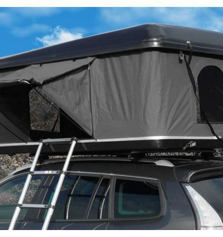 Střešní autostan Aroso Eifel pro 2 osoby - s ABS skořepinou / černý / šedá plachta | Filson Store