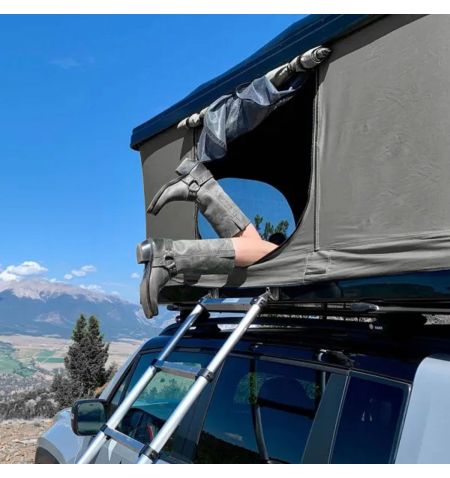 Střešní autostan Aroso Eifel pro 2 osoby - s ABS skořepinou / černý / šedá plachta | Filson Store