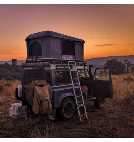Střešní autostan Aroso Eifel pro 2 osoby - s ABS skořepinou / černý / šedá plachta | Filson Store