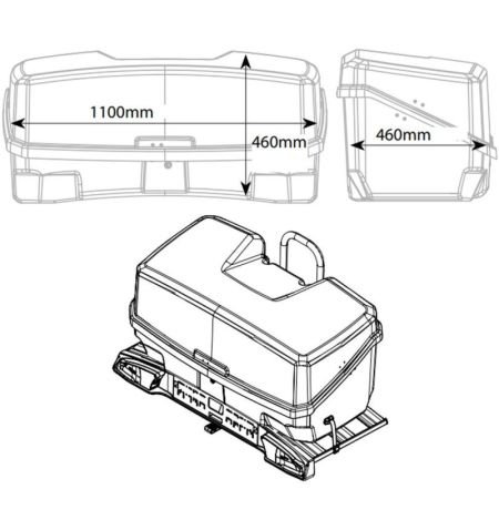 Zadní box na nosič na tažné zařízení Menabo Mizar - objem 300l / uzamykací | Filson Store